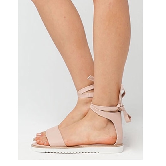 Free People Shoes - Vegan Leather Blush Cream Lace Up Sandal